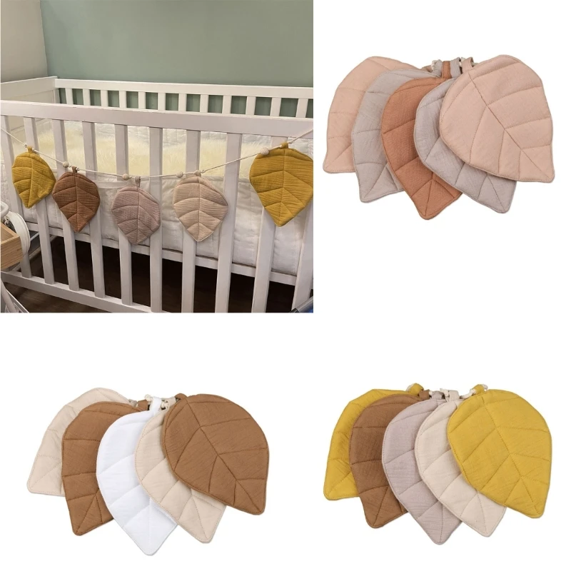 Baby Room Decor Leaf Flags Lovely Leaf Designs Cotton Bunting for Photograph 85LE