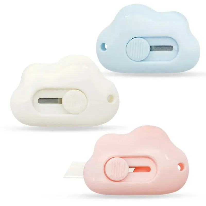 1 قطعة جيب صغير سحابة الفن سكّين متعدّد الاستخدامات صندوق سكين الة قطع الورق الحرفية التفاف إعادة الملء شفرة القرطاسية #2