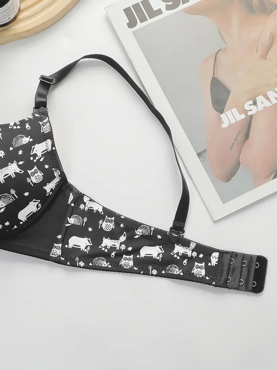 Women\'s Sexy Cartoon Design With Steel Ring Gathering Push Up Underwear Daily Casual And Comfortable Close Fitting Bra B6052