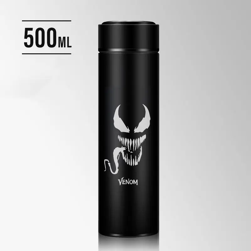 Anak laki-laki Marvel Venom memiliki kepribadian sederhana, pola anime kartun kreatif, dan termos baja tahan karat berkapasitas besar