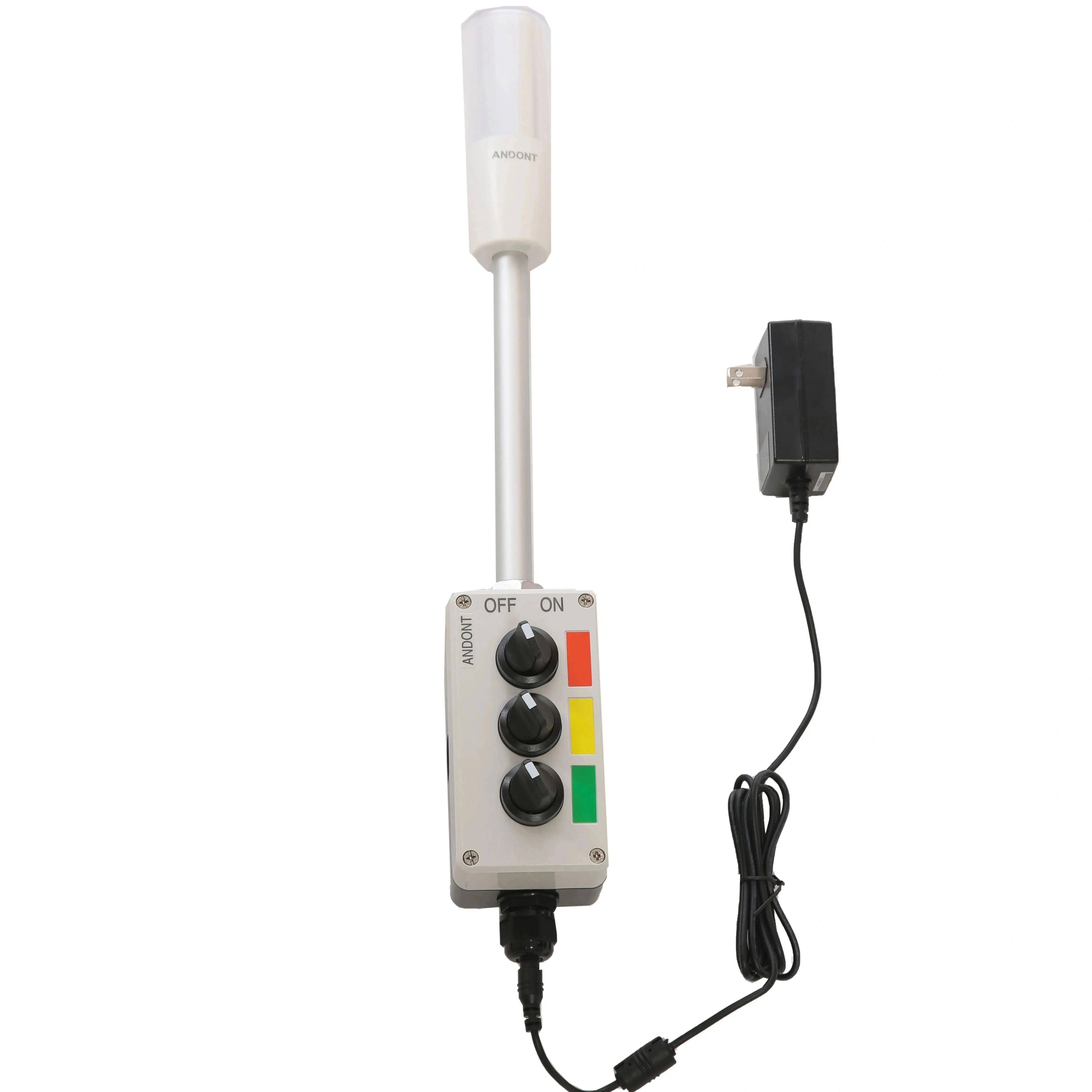 ANDONT 3 Stack Super Bright LED Andon Tower Lights with Buzzer, Red/Yellow/Green, Off-ON or Flash, Plug Play Ready