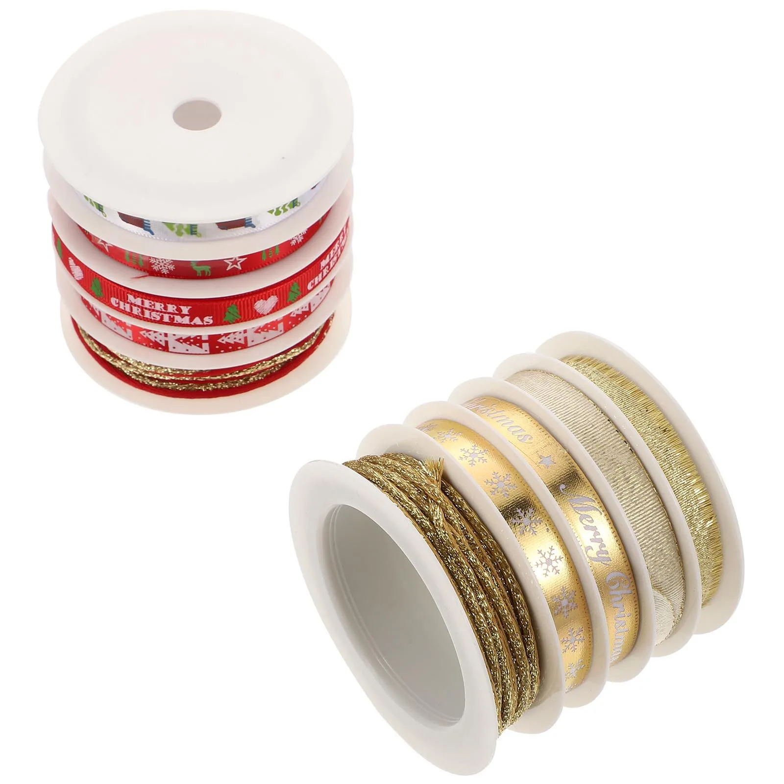 

2Sets Festival Decoration Gift Box Ribbons Polyester Durable Curling Ribbons for DIY Christmas Craft Wrapping Accessories
