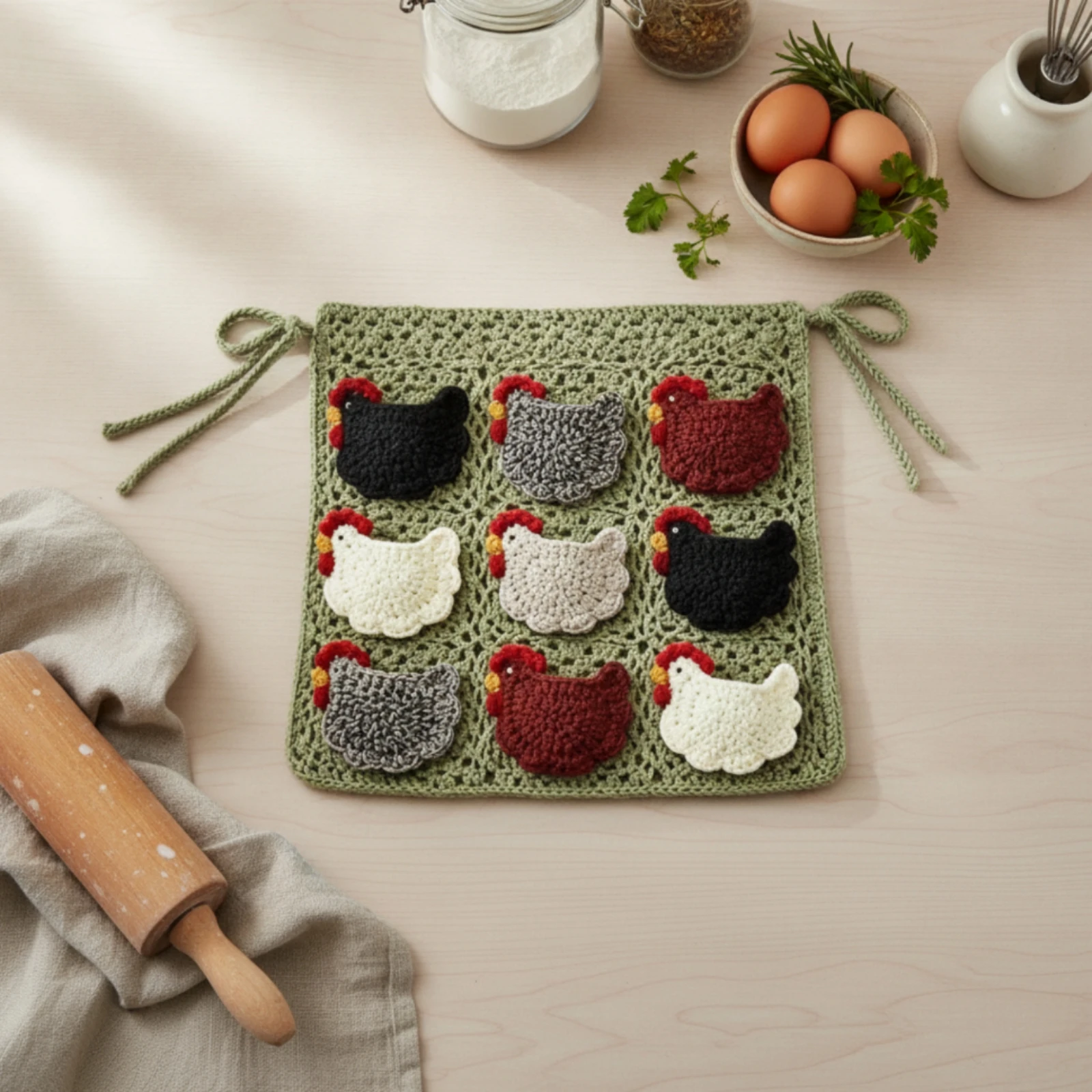 Crochet Egg Apron Crocheted Egg Gathering Apron Handsunrestricted Farmhouse for Chicken Keepers