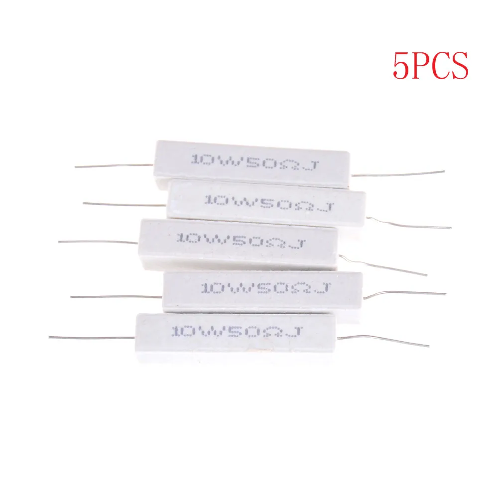 

5 Pcs 10W 50 Ohm 5% Ceramic Cement Power Resistor 10 Watt 10W50RJ