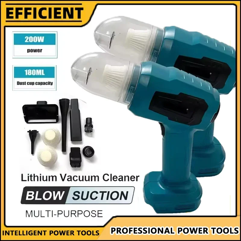 

Fit Makita Cordless Mini Car Vacuum Cleaner Multifunction Dust Collect Handheld Rechargeable Power Tools 18V Battery