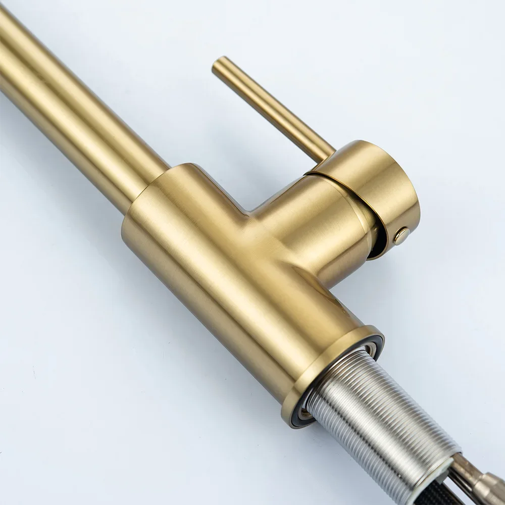 Brushed Gold Touch Kitchen Faucet Quality Stainless Steel Hot Cold Kitchen Mixer Tap Smart Sensor Touch Pull Out Kitchen Faucets