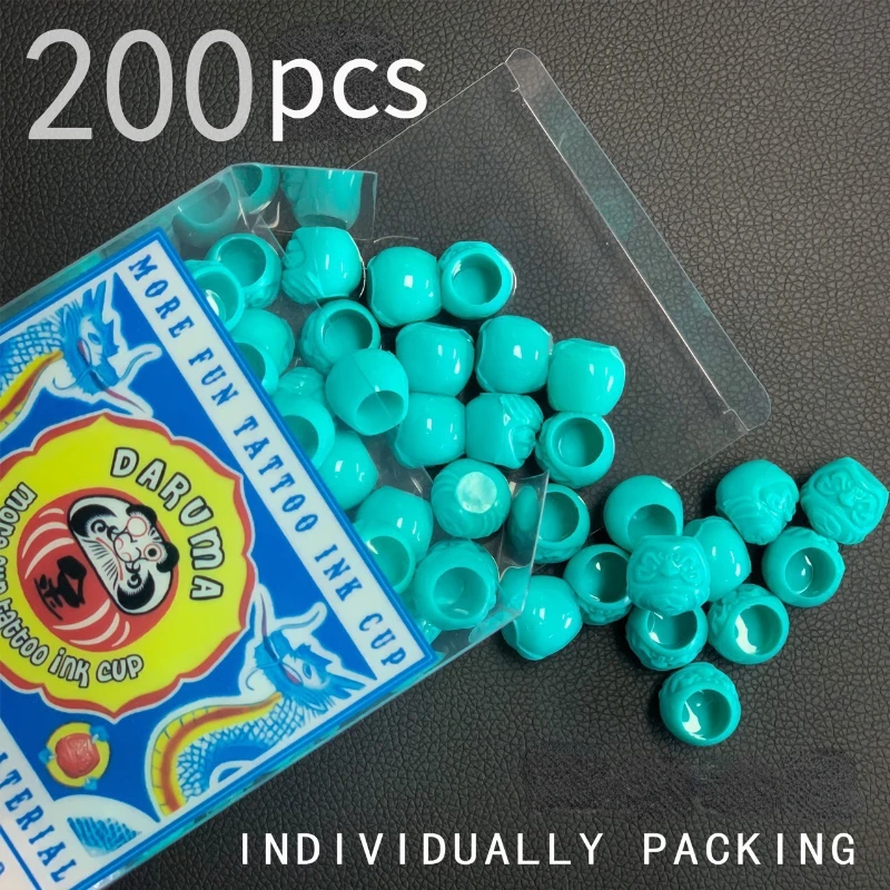 200 Stks/doos Tattoo Inkt Pigment Cups Wegwerp Permanente Make-Up Tattoo Leveren Daruma Inkt Cup Professionele Tattoo Accessoires