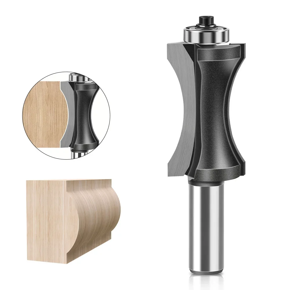 Vástago de 12mm, vástago de 1/2 ", broca semicircular, brocas de borde convexo para fresa de madera, herramienta de carpintería, fresa de grado Industrial, 1 Uds.