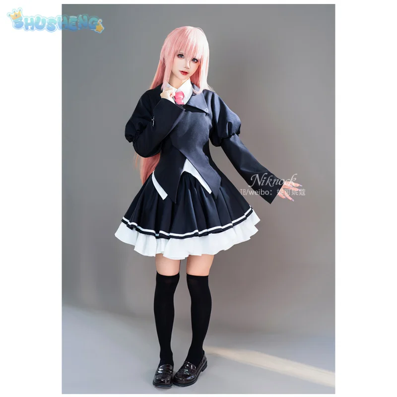 

Hinata Misakiba Sakura no Uta Cosplay Sakura no Toki Costume Halloween Party Girl JK Academy Uniform Tie Coat Shirt Sock Set