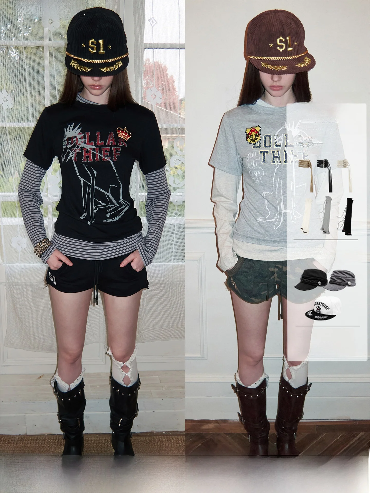 

Повседневная футболка JINN STUDIO с длинным рукавом, имитация двухслойности, с принтом собаки, из смесового полиэстера, удобный топ с круглым вырезом