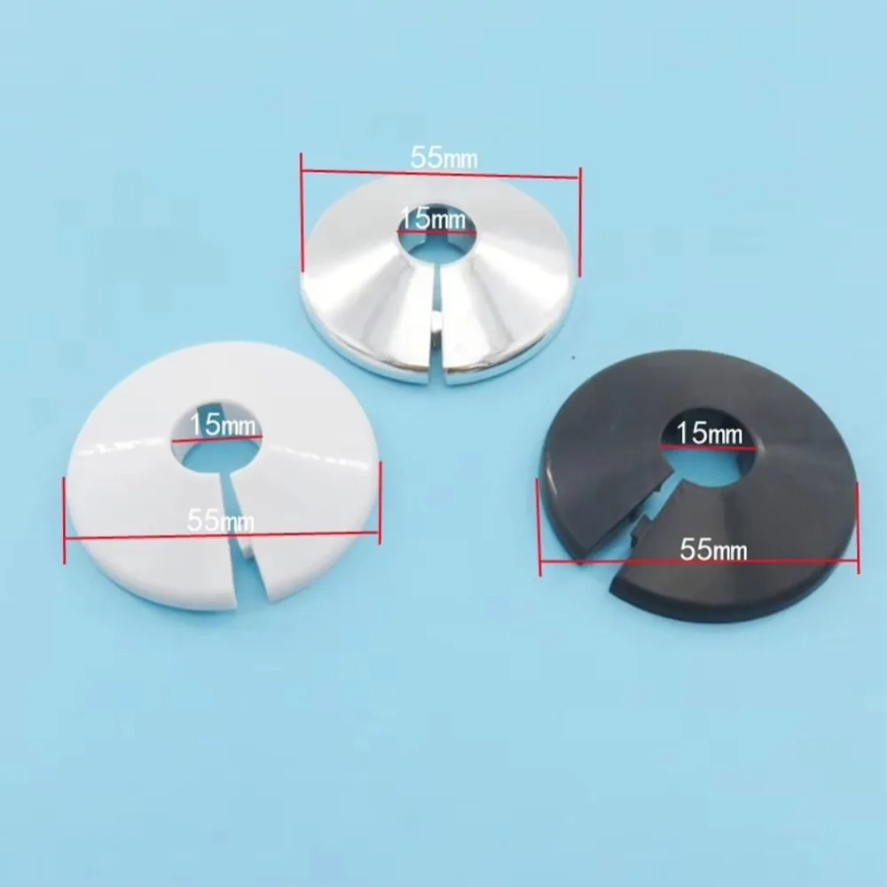 Plastikowe osłony na rury chłodnicy, zaciskane, kołnierze 15 mm, osłony na rury, łatwa instalacja, schludne dekoracyjne pierścienie na zawory kątowe.