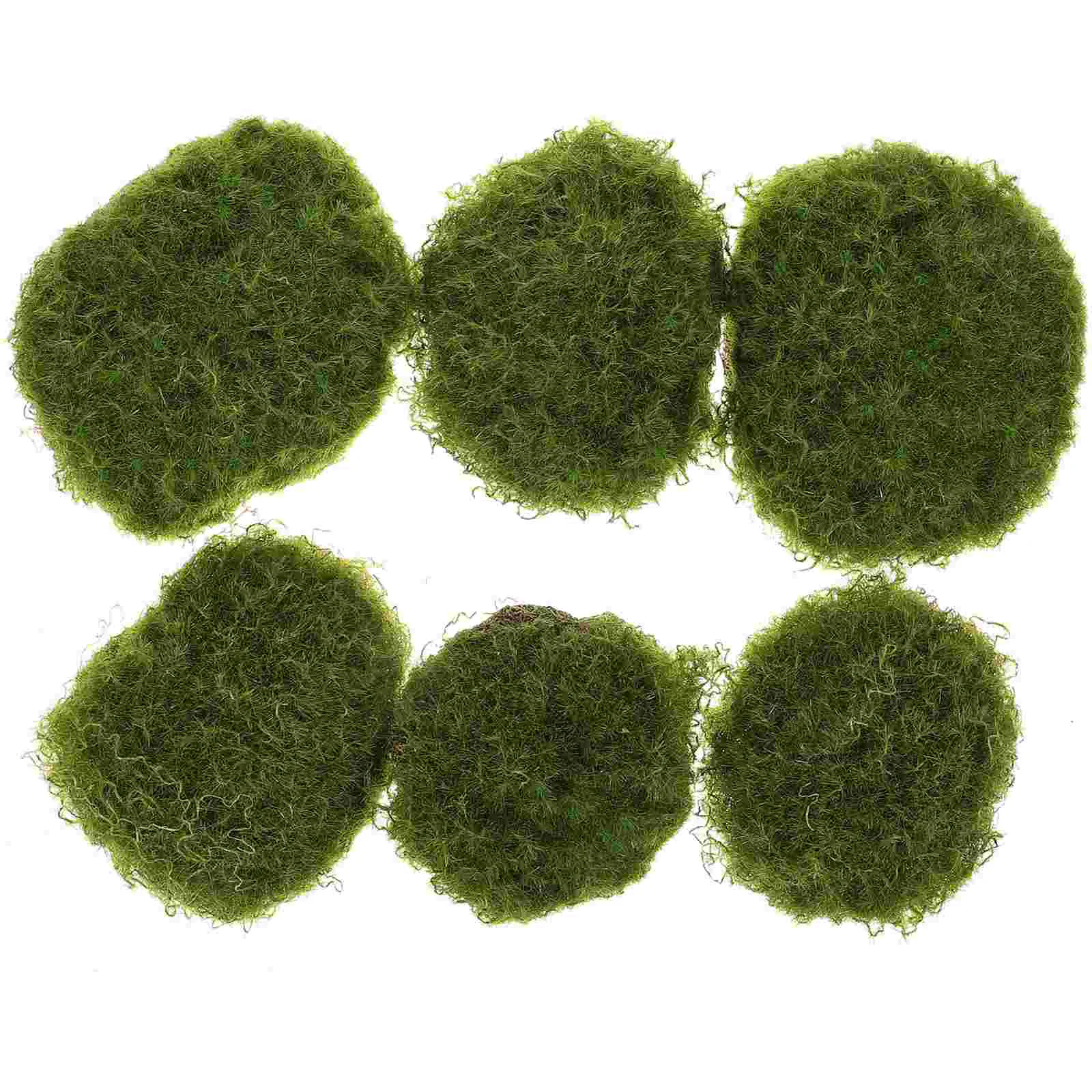 

6 Pcs Moss Ball Plant Decor Artificial Rocks Bonsai Stone Lifelike Mossy Fake Mold Lawn Office