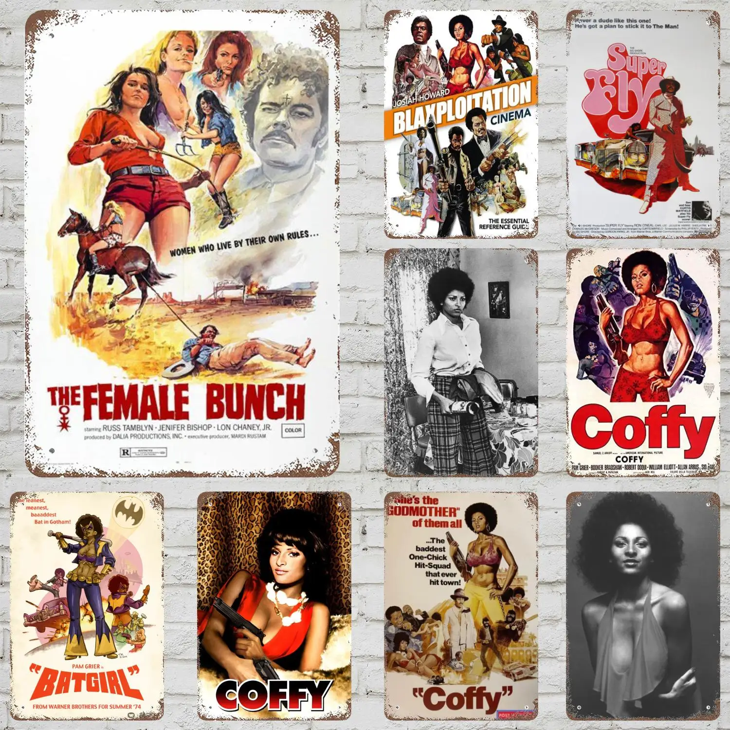 Coffy película Retro Vintage cartel de estaño placa decorativa placa de Metal decoración de pared