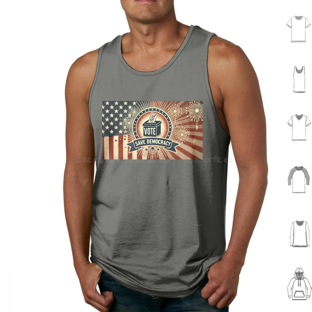 Vote To Save In Us Elections 2024 Tank Tops Vest Sleeveless Save Save Save Vote Save Art Vote Politics Voting Save