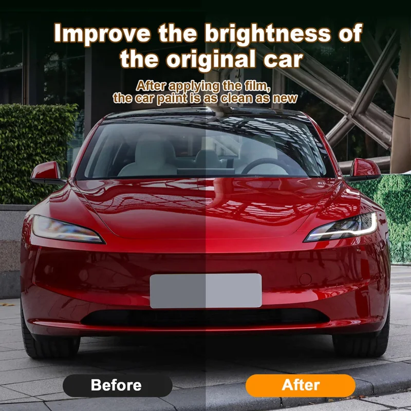 Película Protectora de Pintura Precortada para Tesla Model 3 Highland 2024, PPF Transparente de TPU, Adhesivo para Faros Delanteros, Retrovisores y Carrocería