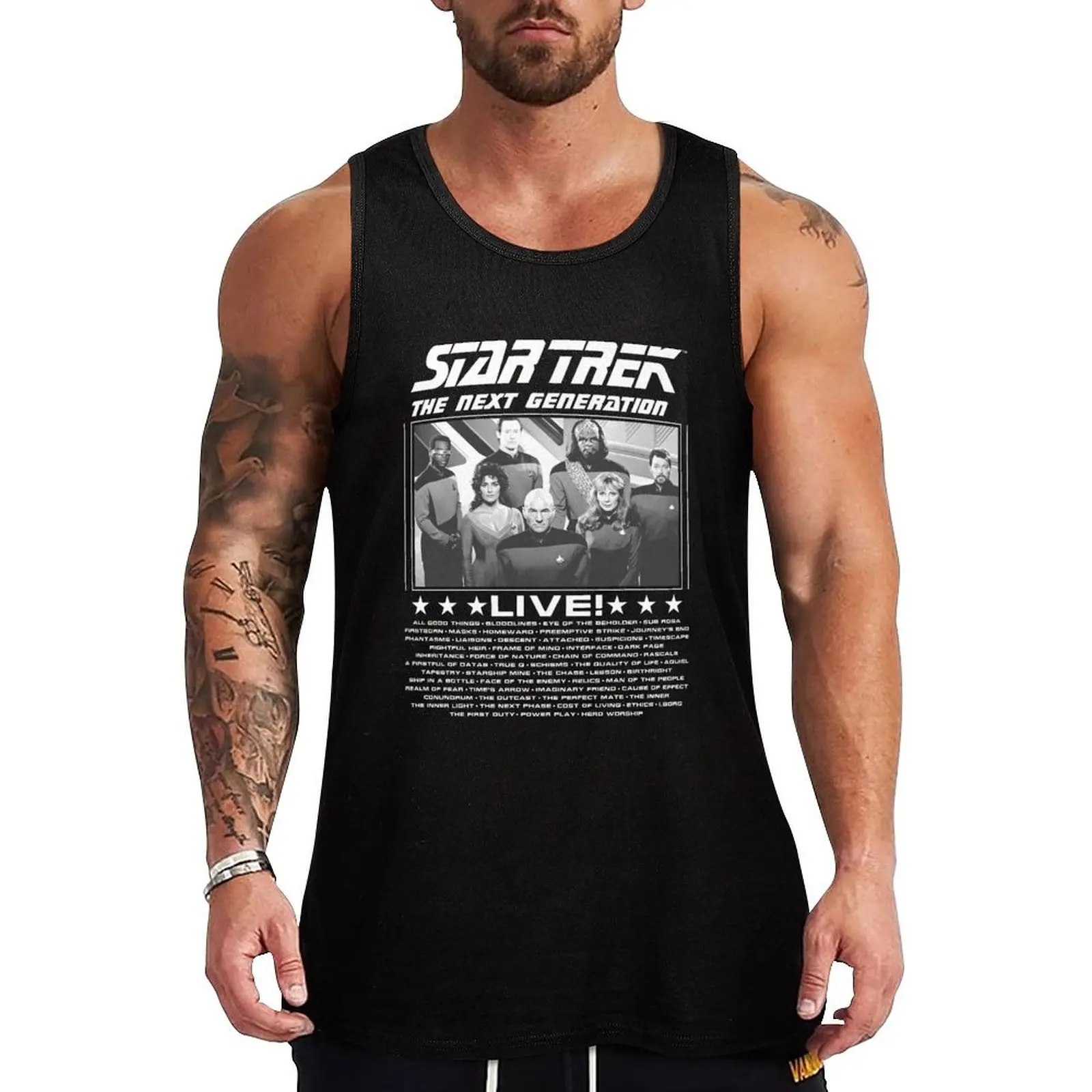 

Star Trek Next Generation Crew Live! Portrait Poster Tank Top running shirt underwear Man summer clothes T-shirt Men's gym