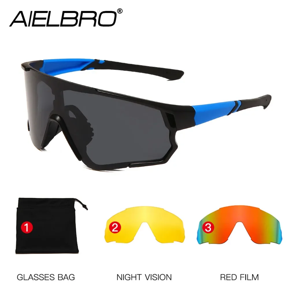 AIELBRO Men's Sunglasses Bicycle Glasses Sets Cycling Sunglasses Polarized Cycling Eyewear UV400 Sunglasses Women Glasses 2021