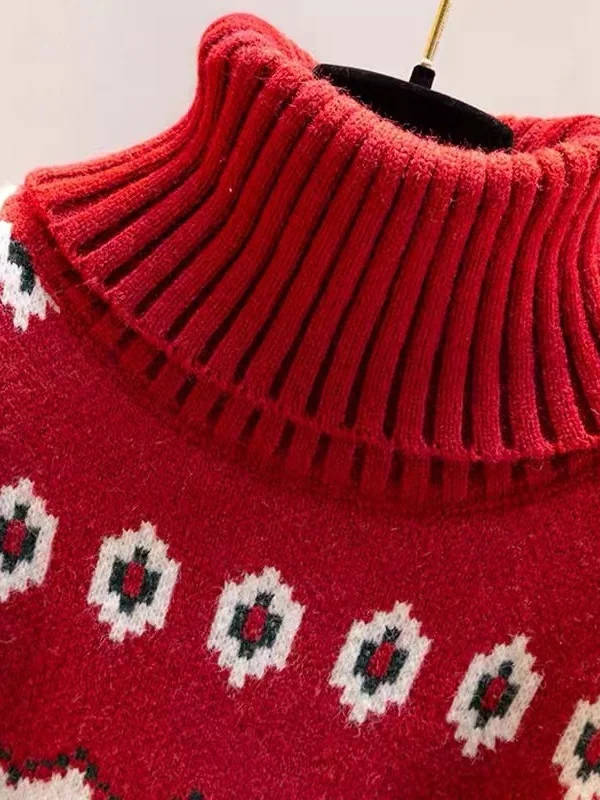 Sweter damski z wysokim kołnierzem Cisas Theme Thiened, dzianinowy, miękki, wygodny, idealny do noszenia na co dzień, długi rękaw, top.