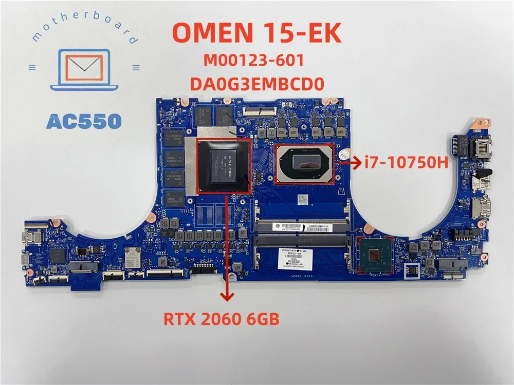 Laptop Motherboard M00123-601 DA0G3EMBCD0 FOR HP OMEN 15-EK i7-10750H	RTX 2060 6GB 100% Working  Test Passed