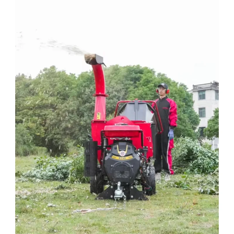 Triturador de Árvores com Alimentação Automática 27hp 740cc, Capacidade de 5 Polegadas, Picador de Madeira