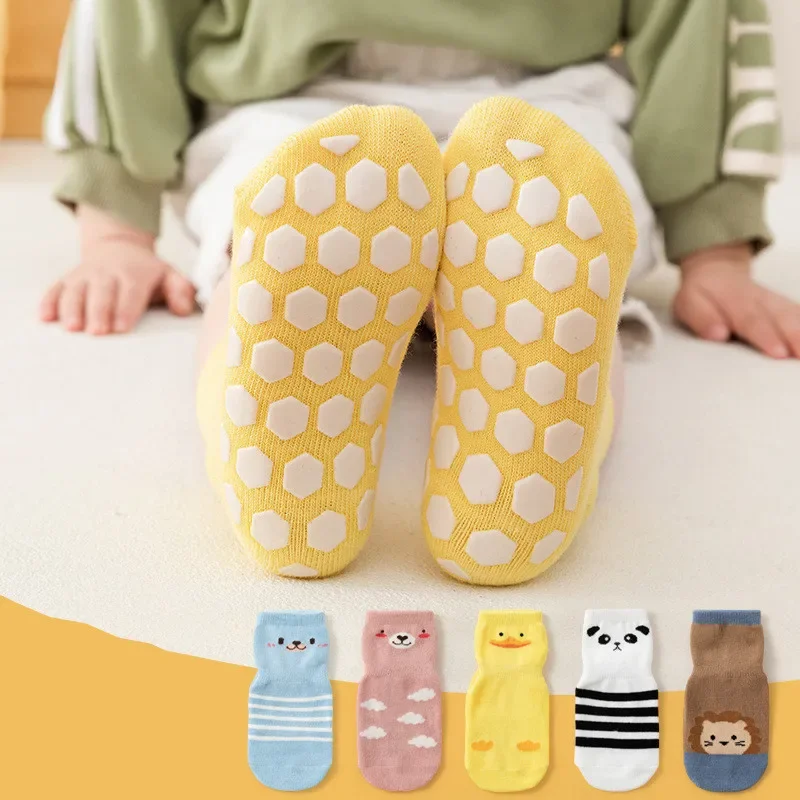 

6 Pack Non Slip Kids Girls Toddler Baby Socks with Grips 1-6 Years Boys Cotton Ankle Socks Girls Socks