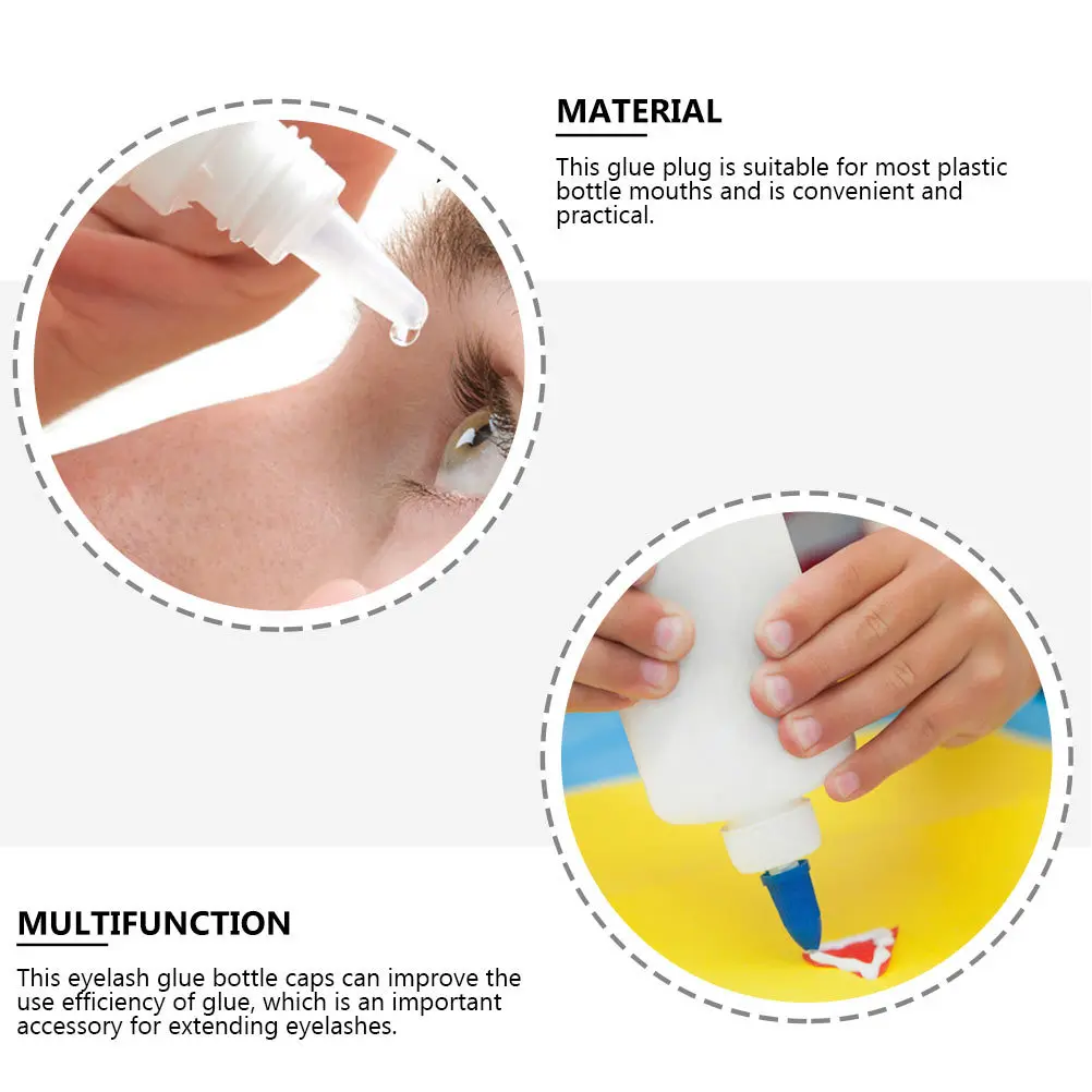 

50Pcs Grafting Eyelash Glue Bottle Nozzle Replacement Caps Plastic Tips for Extension Use Glue Bottle Cap Beauty Salon Supplies