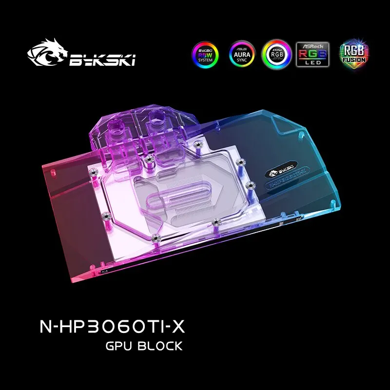 Imagem -02 - Bykski Placa de Vídeo Gpu Colorida Bloco de Água para Uso em Batalha-ax Rtx3070ti 8g Placa de Vídeo Gpu Refrigeração Rgb Sincronização Rgb