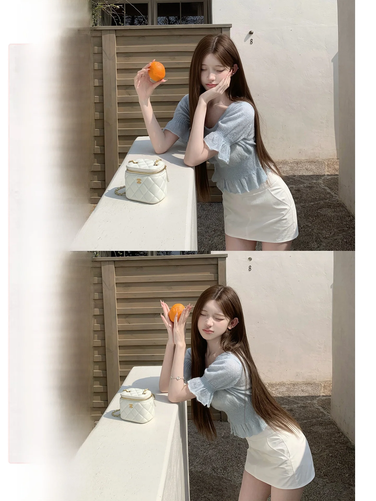 

Spring Summer Short Sleeve Knitted Sweater Women's Puffy Sleeve Doll Shirt Thinming Top Breathable Soft Fabric round Neck