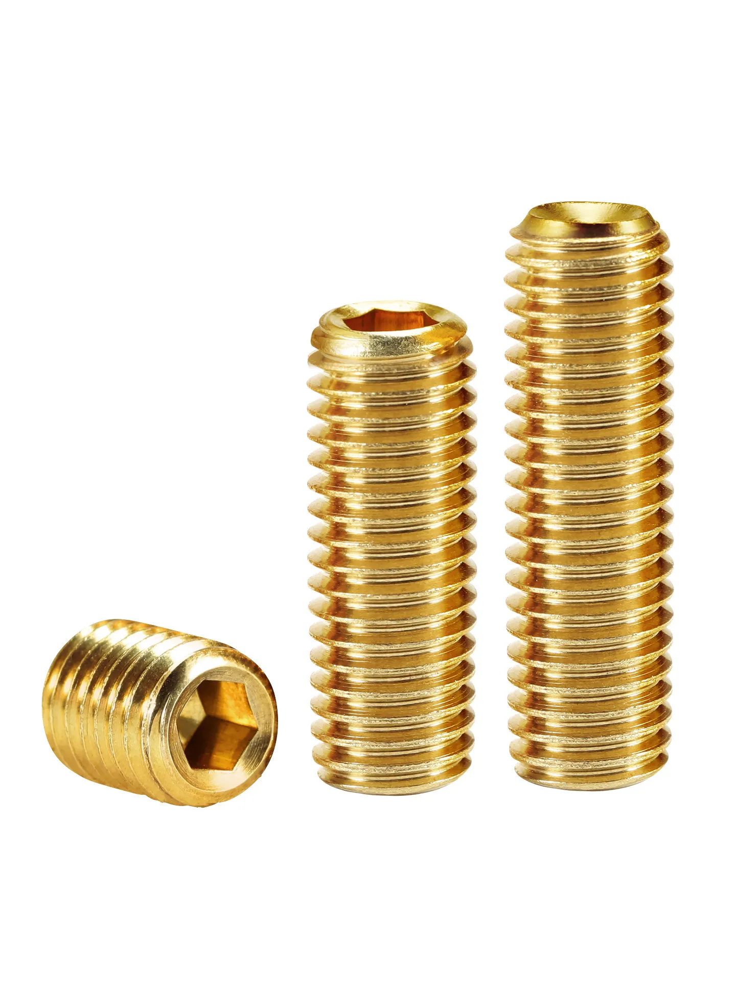 1~20Pcs M2 M2.5 M3 M4 M5 M6 M8 M10 M12 Brass Hexagon Socket Set Screws  Headless Allen Head Grub Bolt Concave End