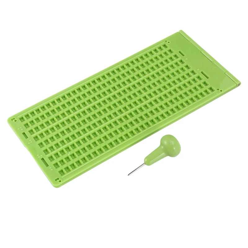 5X 9 Lines 30 Cells Braille Writing Slate And Stylus Plastic Braille Slate Kit For The Blind