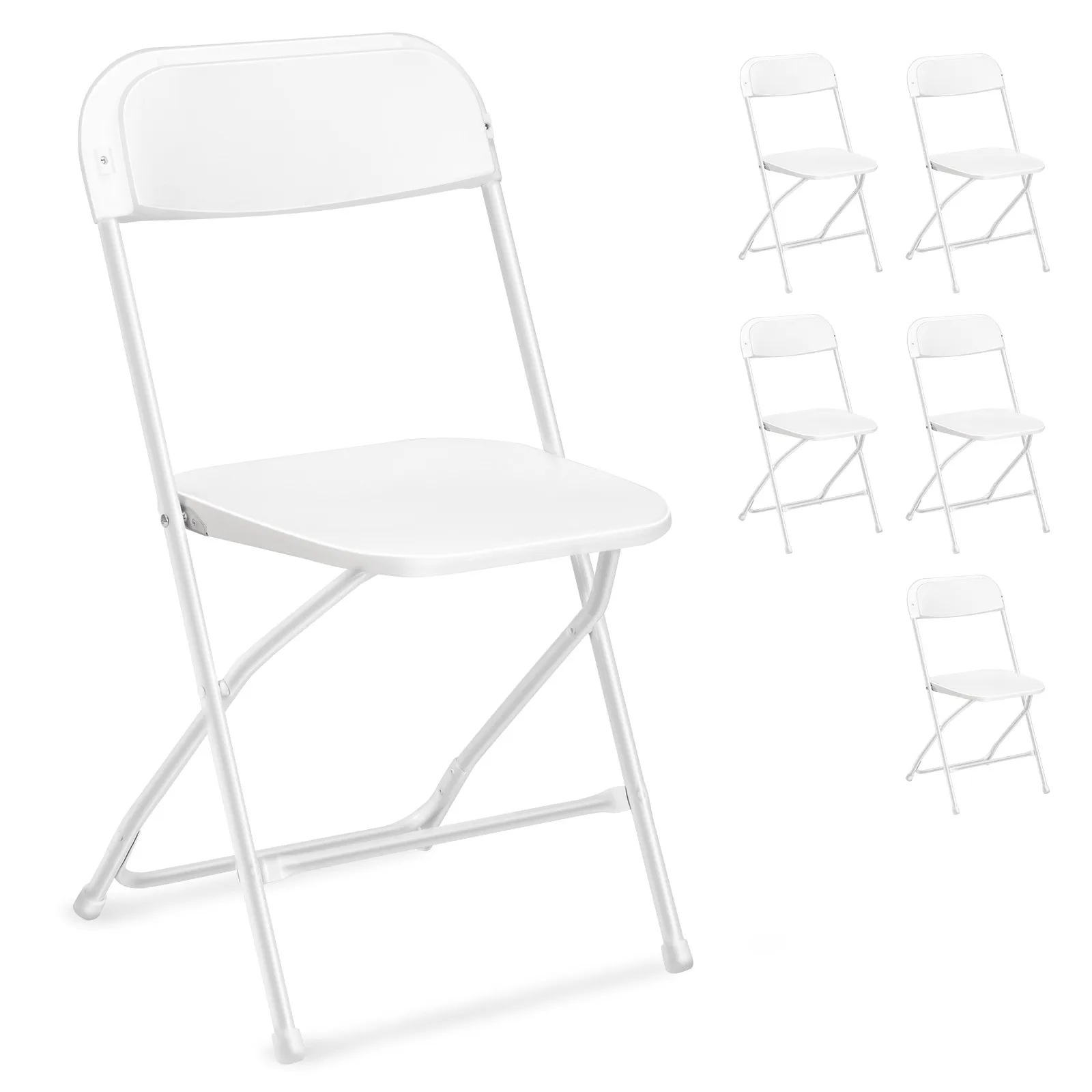 10PCS Plastic Folding Chair Indoor Outdoor Stackable Seat White for Garden Party