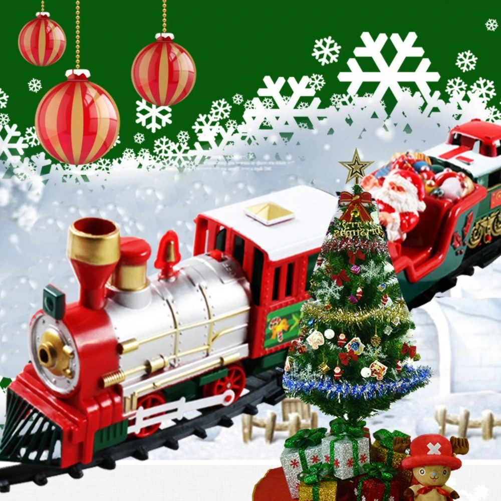 

MOC Christmas Toy Motor Rail Train Building Blocks Set With Track Frame Winter Railway Vehicle Gifts For Children Xmas Holiday