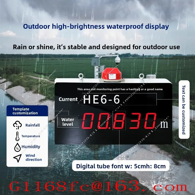 Display Highlight Water Level Monitoring Pile Foundation Pit Groundwater Rainfall Solar 4g Mini Program Remote