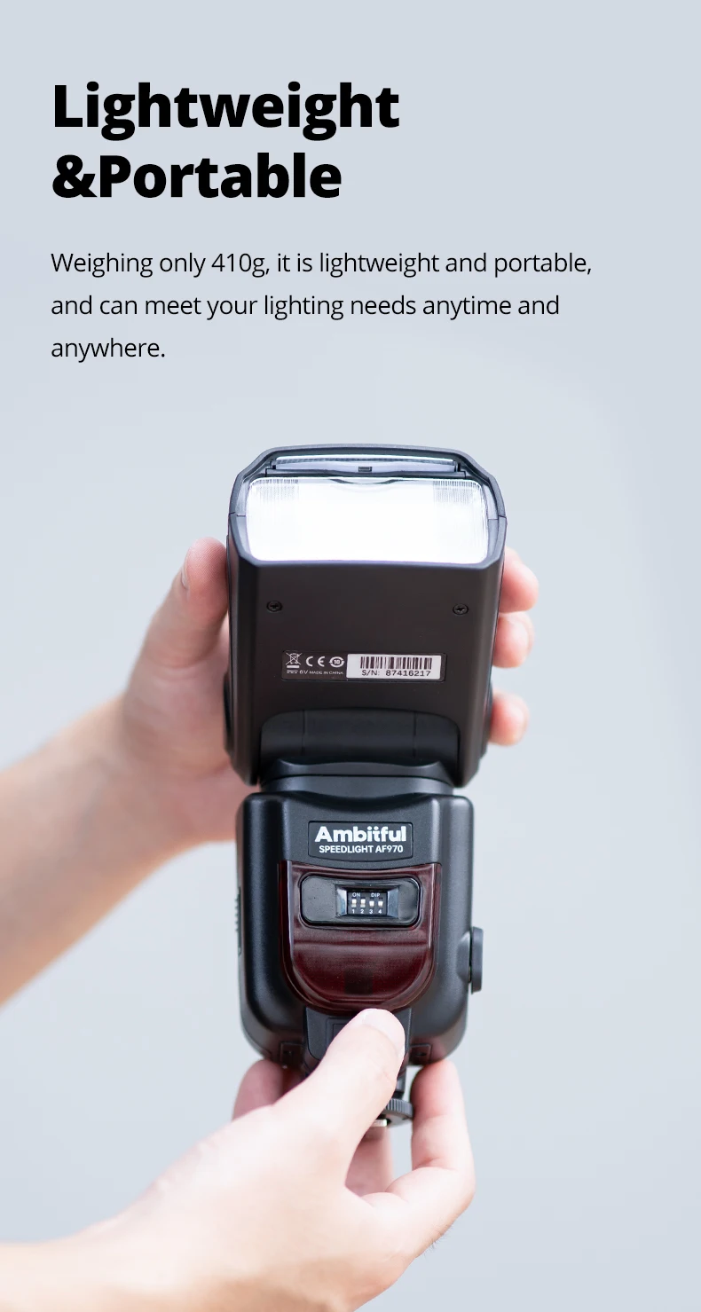 Ambitful AF970 Flash Light Speedlight Speedlite Universal for Fujifilm Nikon Ca