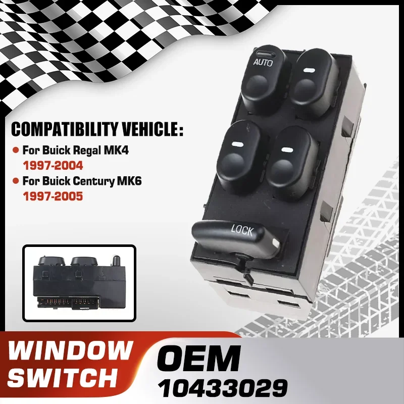 

Автомобиль для Buick Regal MK4 1997-2004 Buick Century MK6 1997-2005, электрический стеклоподъемник, кнопка главного управления 10433029