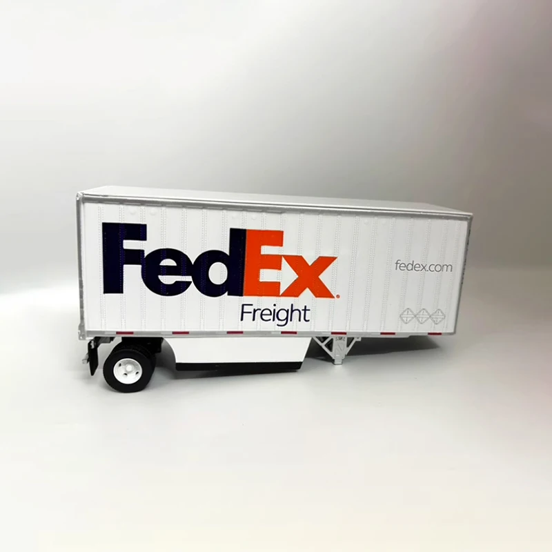 DM Diecast 1:50 Scale Fedex Alloy Logistics Semi-trailer Container Model Finished Product Simulation Toy Collection Static Model