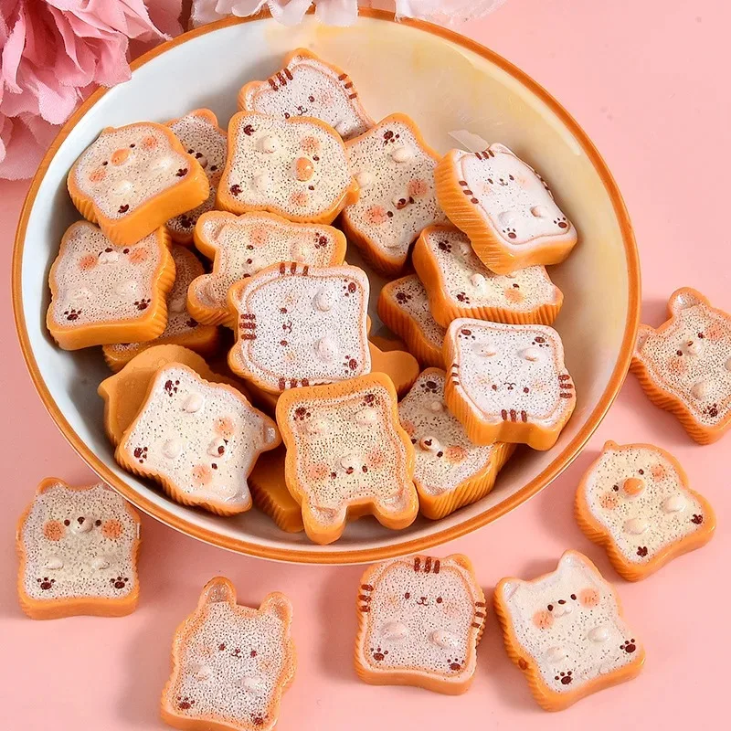 10Pcs Cute Cat Bear Koala Shaped Animal Bread Sushi Resin Charms Cartoon Pendants DIY Jewelry Earring Keychain Accessories view 2