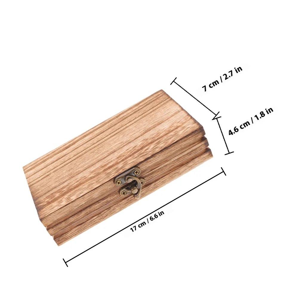 Wooden Storage Box Rustic Jewelry Organizer Desktop Box Lidded Trinket Case Latch Closure Vintage Keepsake Container