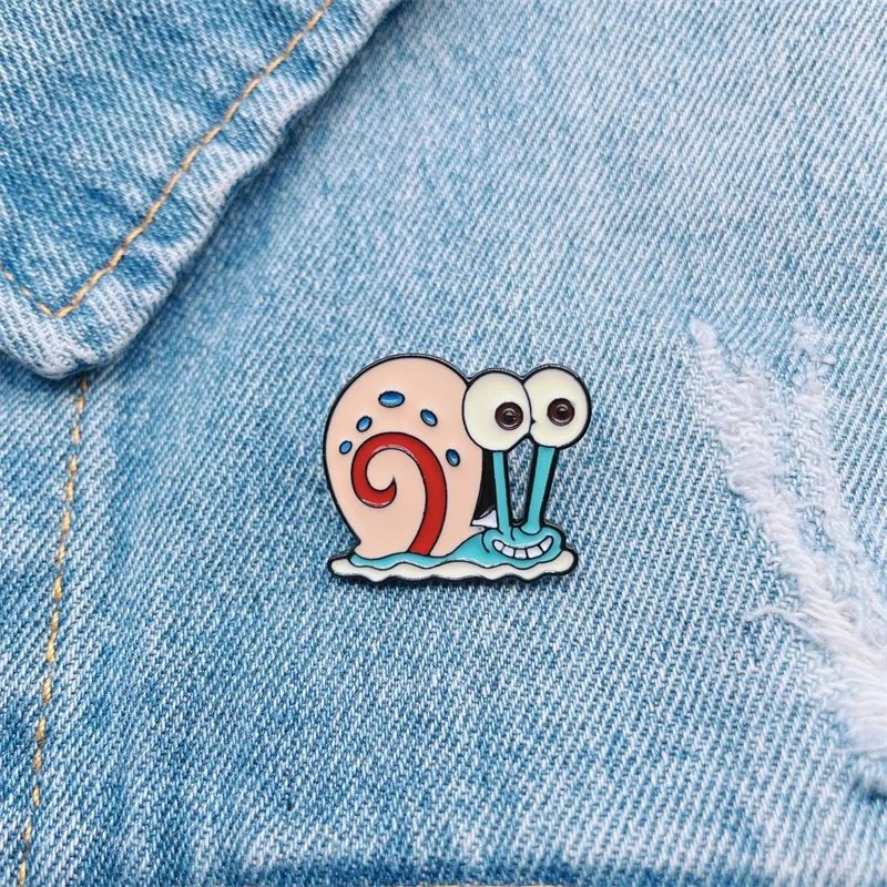 

Cartoon Cute Animal Snail Enamel Brooch Anime Character Sweet Alloy Pins Custom Badge Clothes Accessories Fashion Jewelry Gifts