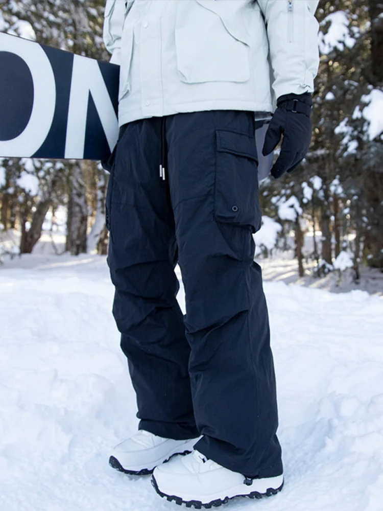 

Зимние теплые пуховые брюки для мужчин, водонепроницаемые, ветрозащитные, для катания на лыжах и активного отдыха, прямые штаны для работы на улице