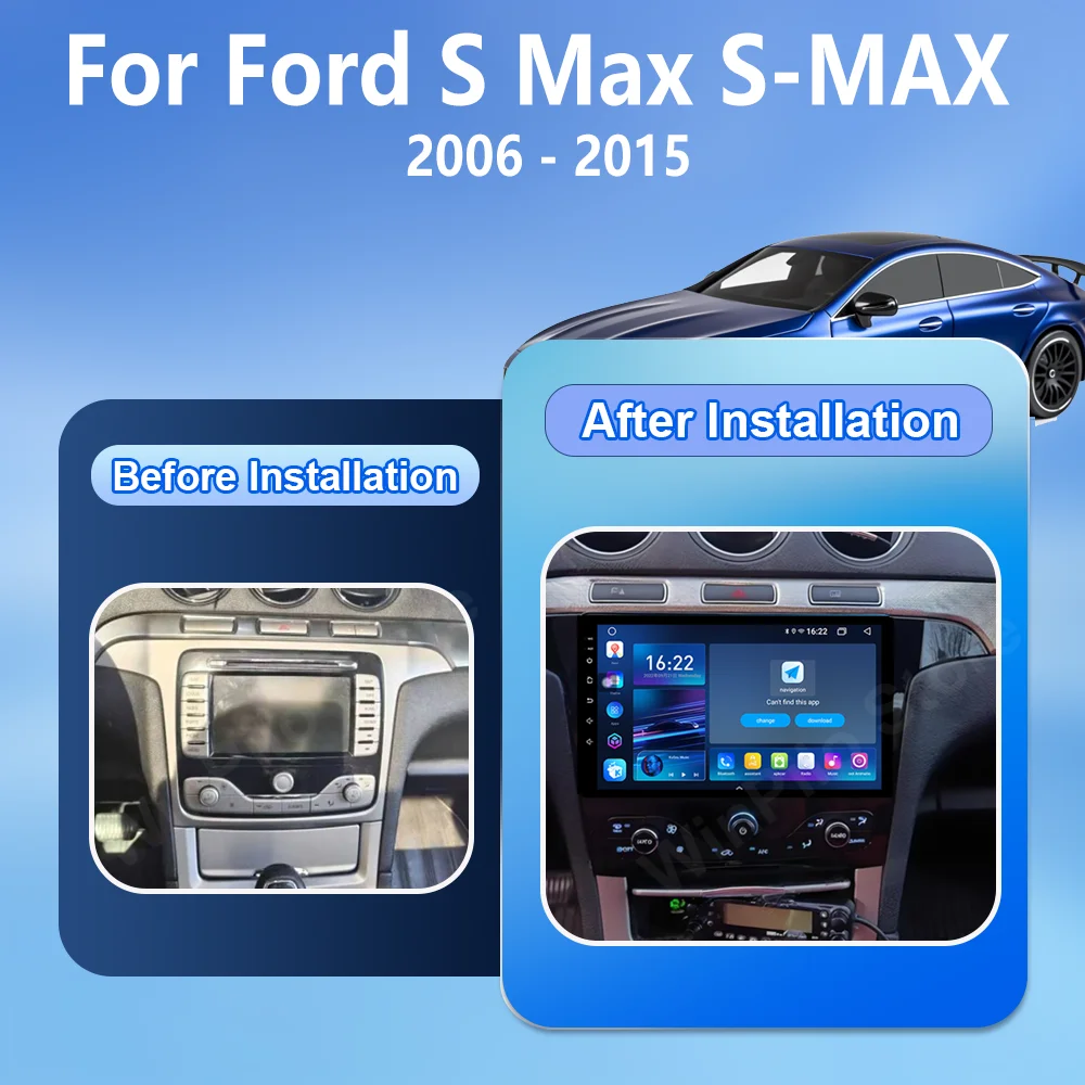 Android 16 For Ford S Max S-MAX 2006 2007 2008 2009 2010 2011 2012 2013 2014 2015 Auto Multimedia Video Player Wireless Car Dvd