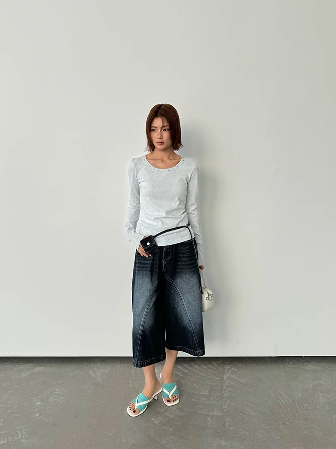 

High Waist Wide Leg Casual Jeans Women's Loose Straight Cut Vintage Spring New Style YIYOU2026 Knife Denim Pants