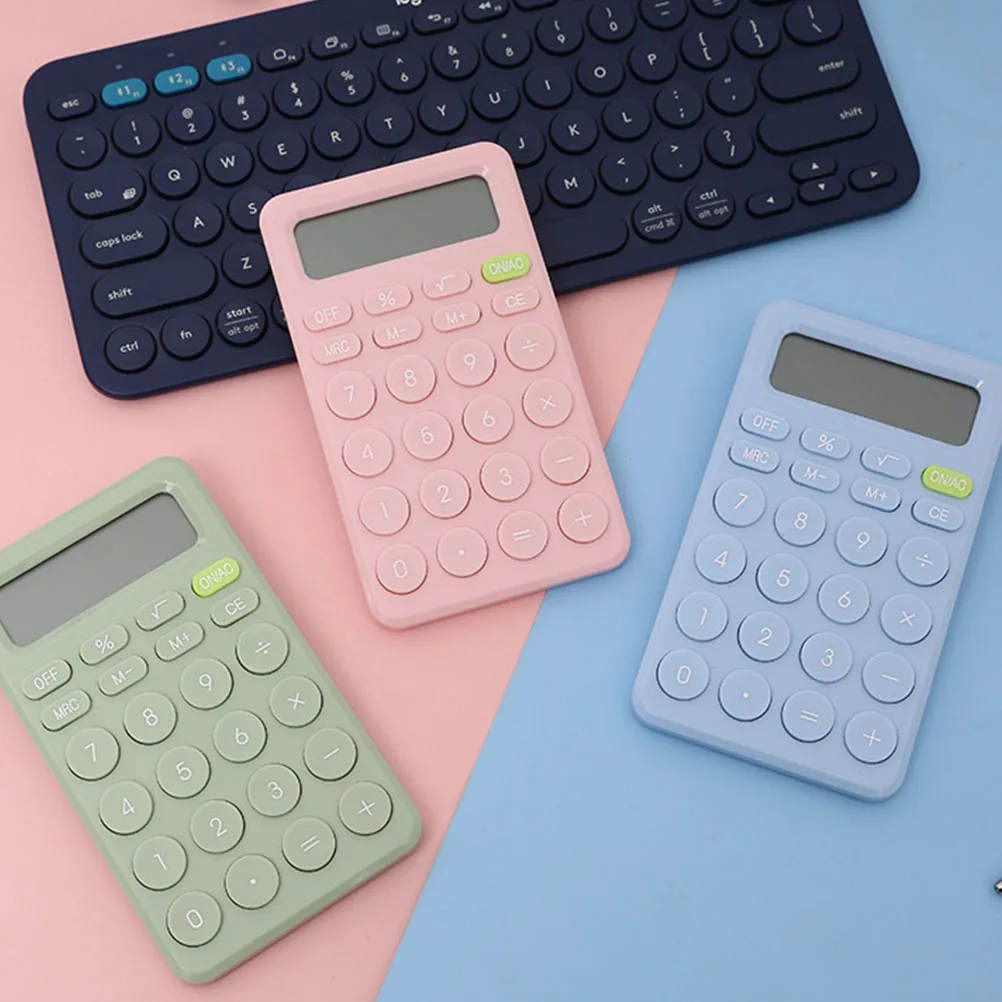 

Calculator Clear Display Subtraction Desktop Accounting Plastic Non-slip Base Round Button Comfortable Operation Compact