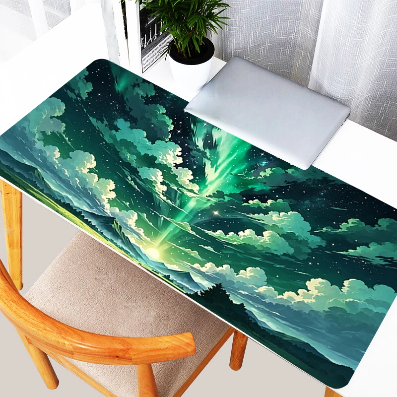 Mouse Pad Anime Starry Sky Flower Sea Office Desk Mat Gamer Computer Mousepad Gaming Accessories Keyboard Pad Large xxl Mausepad