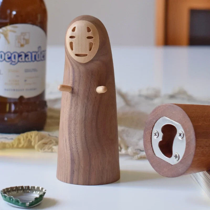 Faceless Male Bottle Opener Personalized and Creative Solid Wood Bottle Opener Decorative Gift Beer Bottle Driver