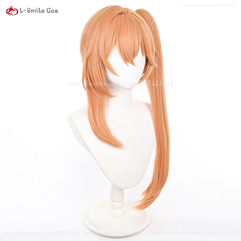 Game Anime Pruik Star Rail Guinaifen Cosplay Pruik 70Cm Oranje Met Paardenstaart Vrouwen Anime Pruik Hittebestendig Synthetisch Haar + Pruik Cap