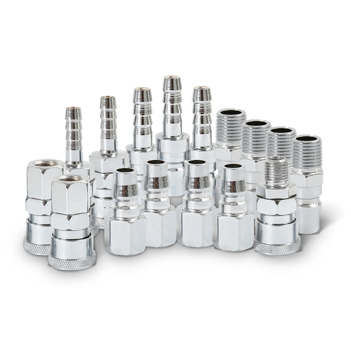 18pcs Nitto Style Coupler Stainless Steel Pneumatic Quick Coupling Quick Connector Nitto Style Air Compressor Connector Tools