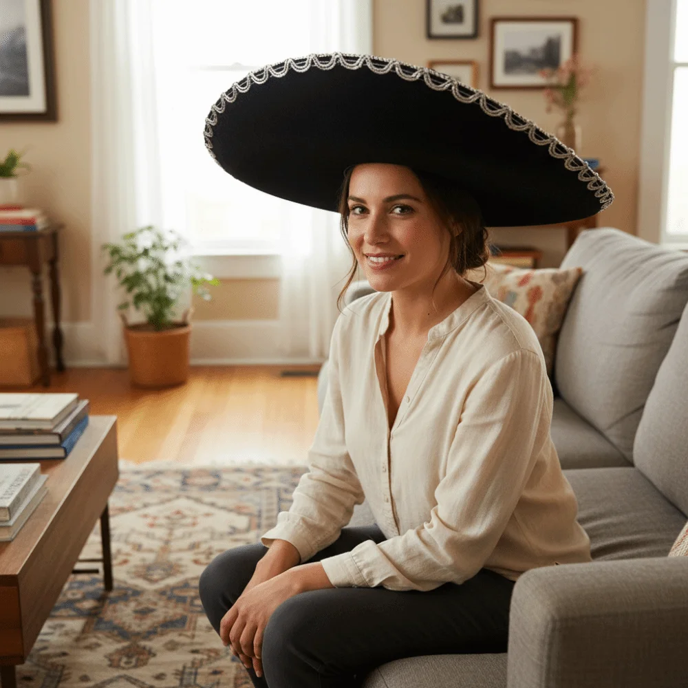 Chapéu mexicano vintage preto para crianças, chapéu mágico para performance em palco, fantasia de férias, chapéus para crianças, cosplay, homens, mulheres, unissex