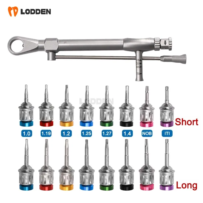 

Dental Universal Implant Tools Kit Colorful Torque Wrench Ratchet with Dental High Quality Screwdriver Tools 10-70NCM