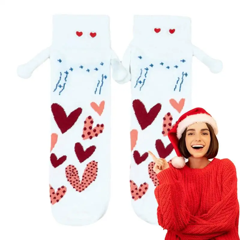 Hand Holding Socks Adult Love Pattern Hand In Hand Socks Unisex Mid-Tube Socks Festival Stocking Stuffer For Valentine's Day